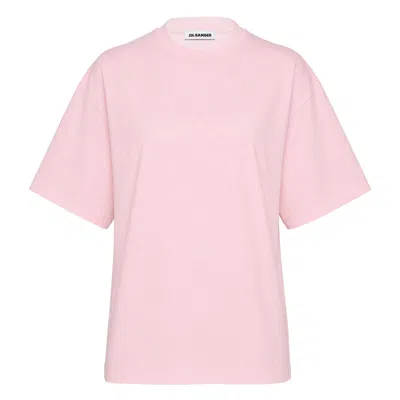 Jil Sander Plain Cotton Short Sleeve Tee In Pink