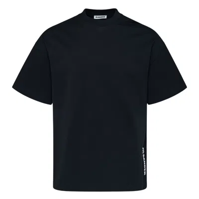 Jil Sander Crew Neck Short Sleeves Print T-shirt In Black