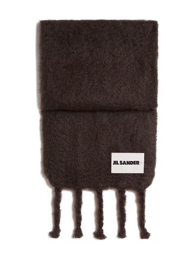 Jil Sander Plain Scarf With Jill Sander Label In Brown