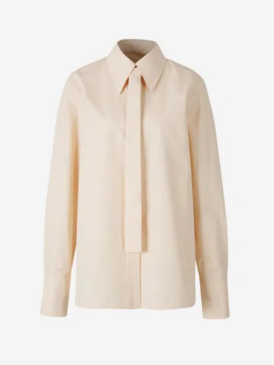Jil Sander Plain Shirt Tie In Beige