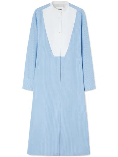 Jil Sander Plastron Poplin Shirtdress In Blue