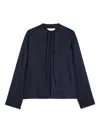 Jil Sander Plastron-drawstring Blouse In Blue