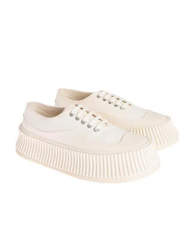 Jil Sander Platform Lace-up Sneakers In Neutral