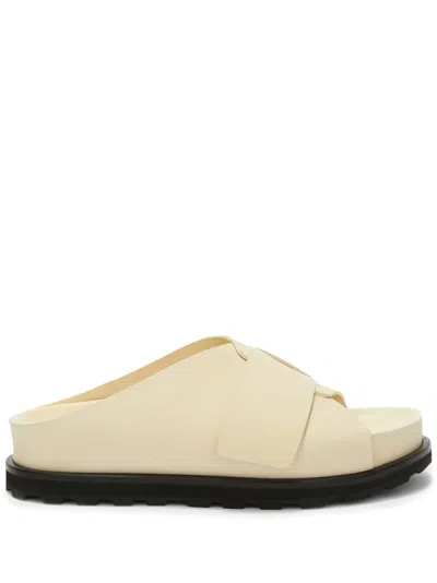 JIL SANDER PLATFORM LEATHER SLIDES