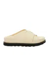 Jil Sander Platform Leather Slides In Nude