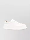 Jil Sander White Leather Platform Low-top Sneakers In White