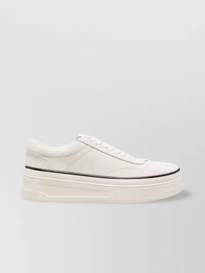 JIL SANDER PLATFORM SOLE SUEDE SNEAKERS
