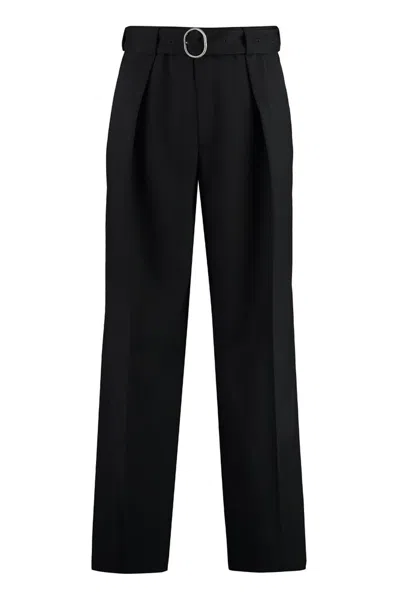Jil Sander Belt Ring Casual Pants In Black