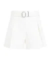 Jil Sander Flared Buckle Belt Shorts In White