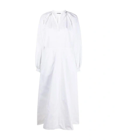 Jil Sander Pleat-detail Tunic Dress In White