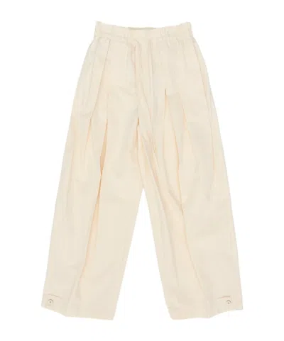 Jil Sander Pleat Detailed Drawstring Trousers In Neutral