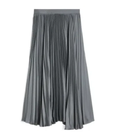 Jil Sander Pleat Detailed Midi Skirt In Gray
