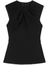 Jil Sander Sleeveless Shirt With Self-tie Detailing In Black