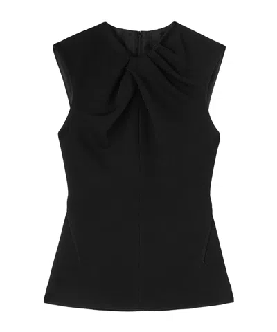 JIL SANDER JIL SANDER DRAPED NECK SLEEVELESS SATIN TOP