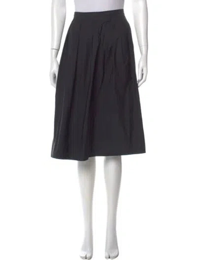 Pre-owned Jil Sander Pleated Accents Knee-length Skirt In Gray