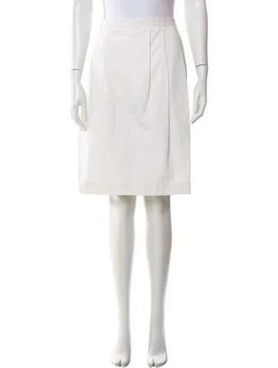 Pre-owned Jil Sander Pleated Accents Knee-length Skirt In White