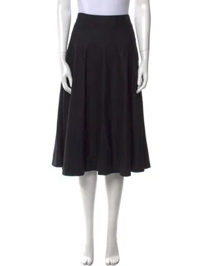 Pre-owned Jil Sander Pleated Accents Midi Length Skirt In Black