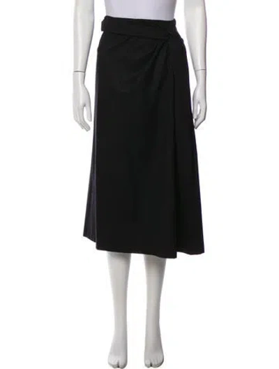 Pre-owned Jil Sander Pleated Accents Midi Length Skirt In Black