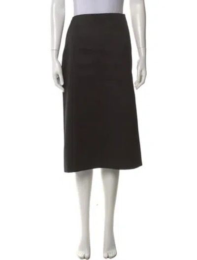 Pre-owned Jil Sander Pleated Accents Midi Length Skirt In Black