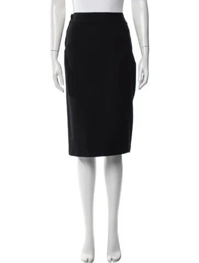 Pre-owned Jil Sander Pleated Accents Midi Length Skirt In Black