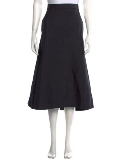 Pre-owned Jil Sander Pleated Accents Midi Length Skirt In Black