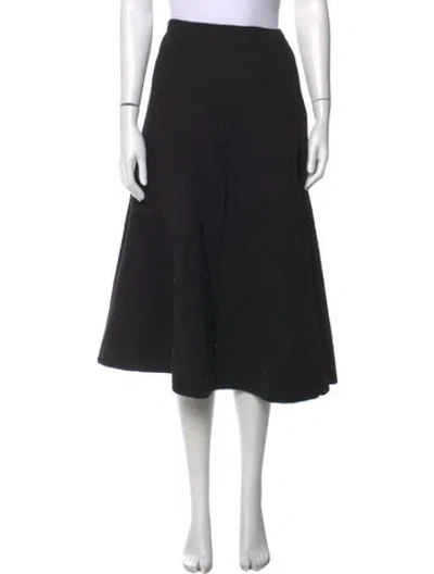 Pre-owned Jil Sander Pleated Accents Midi Length Skirt In Black