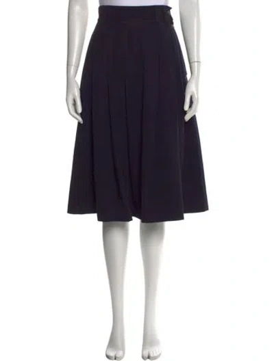 Pre-owned Jil Sander Pleated Accents Midi Length Skirt In Blue