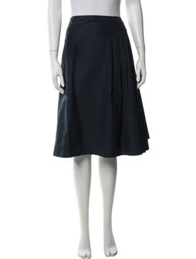 Pre-owned Jil Sander Pleated Accents Midi Length Skirt In Blue