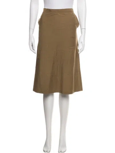 Pre-owned Jil Sander Pleated Accents Midi Length Skirt In Brown