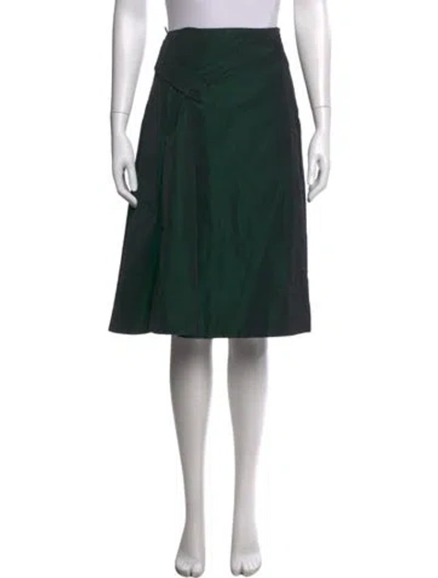 Pre-owned Jil Sander Pleated Accents Midi Length Skirt In Green