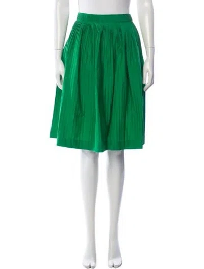 Pre-owned Jil Sander Pleated Accents Midi Length Skirt In Green