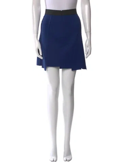 Pre-owned Jil Sander Pleated Accents Mini Skirt In Blue