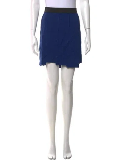 Pre-owned Jil Sander Pleated Accents Mini Skirt In Blue