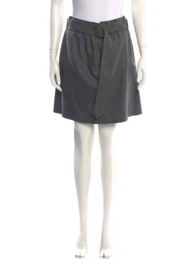 Pre-owned Jil Sander Pleated Accents Mini Skirt In Gray