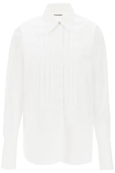 JIL SANDER JIL SANDER PLEATED BIB SHIRT WITH