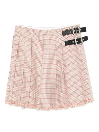 JIL SANDER PLEATED BUCKLE MINI SKIRT