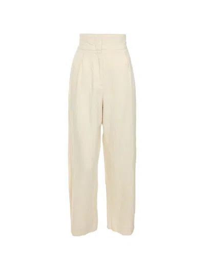 Pre-owned Jil Sander Pleated Canvas Trousers In Neutrals