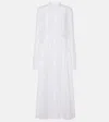 Jil Sander Pleated Cotton Shirt Dress In White