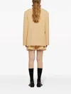 Jil Sander Pleated Cotton Short Shorts In 中性色