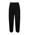 Jil Sander Pleated Cotton-wool Tailored Trousers In Black