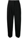 Jil Sander Pleated Cotton-wool Tailored Trousers In Black
