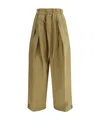Jil Sander Pleated Detail Drawstring Trousers In Brown