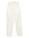 Jil Sander Wide Camal Glossy Beige Pants In White