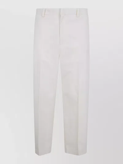 Jil Sander Pleated Front Trousers Belt Loops Pockets In White