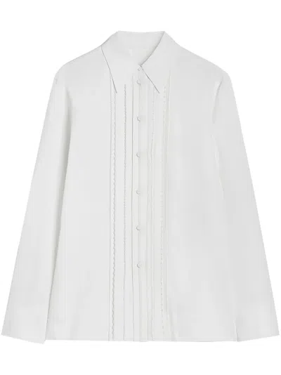 Jil Sander Pleated Long Sleeves Shirt In White