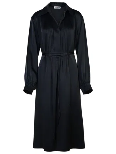 Jil Sander Pleated Midi Dress In Black