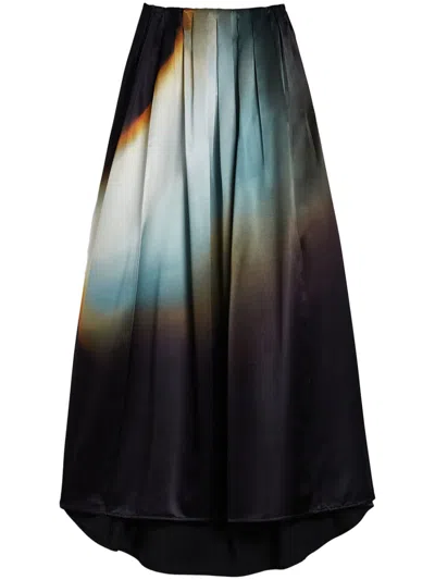 Jil Sander Pleated Midi Dress In Blue