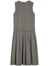 Jil Sander Pleated Midi Dress In Grey