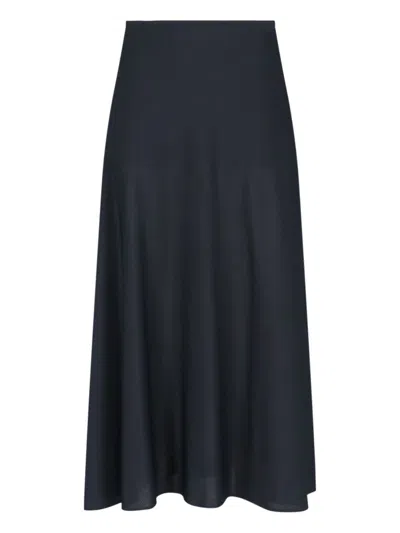 Jil Sander Pleated Midi Skirt In Black
