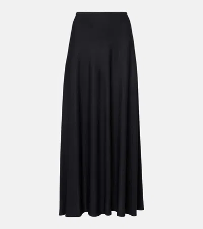 Jil Sander Pleated Midi Skirt In Black